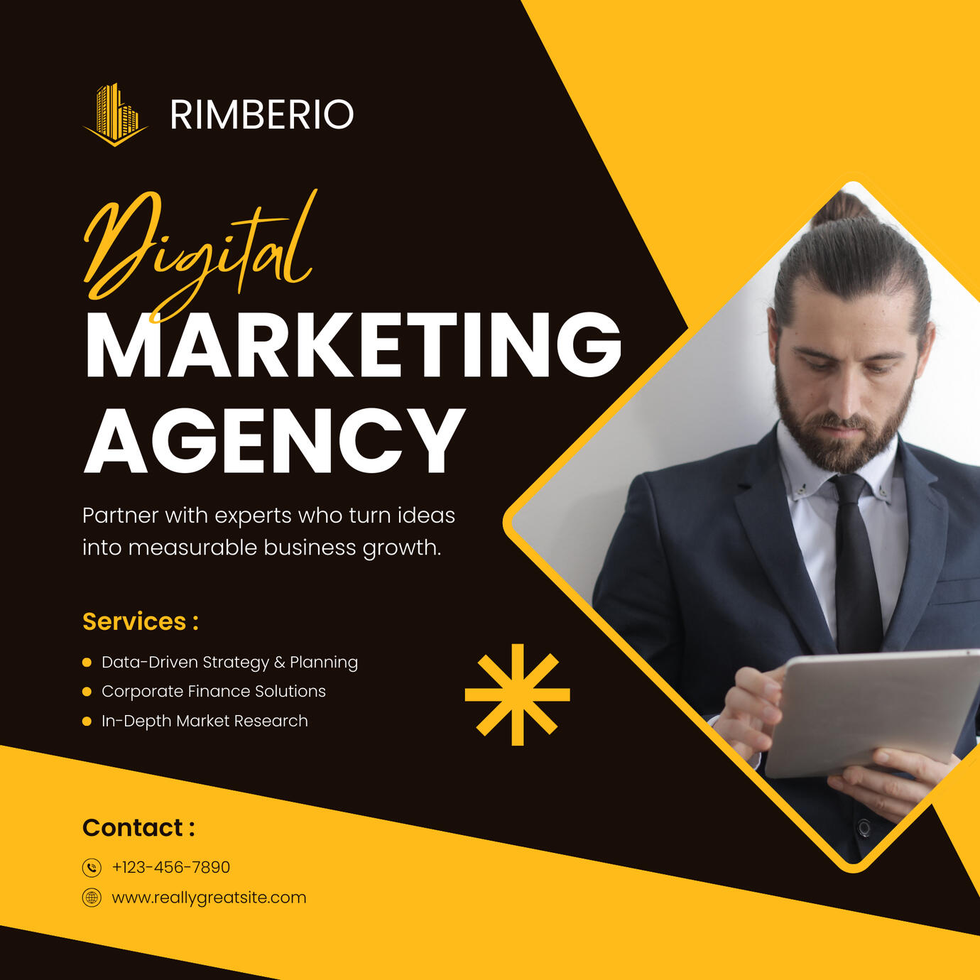 Rimberio Marketing Agency ad Magazine ad featuring marketing agency that promotes expert services.